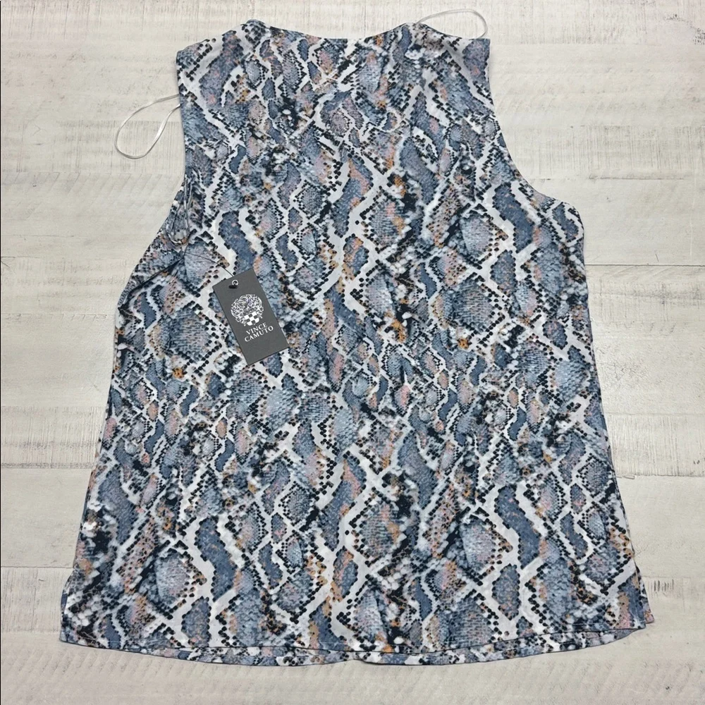 Vince Camuto Snake Print Ruffled Top Womens Size XS NWT - Picture 4 of 10